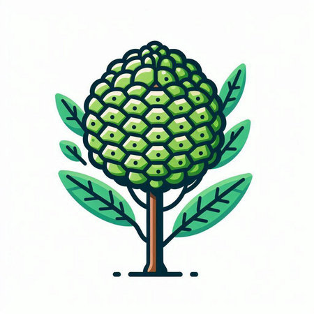 Cute artichoke tree. Vector illustration in cartoon style.のイラスト素材