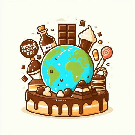 World Chocolate Day. Vector illustration of World Chocolate Day. World Chocolate Day.のイラスト素材