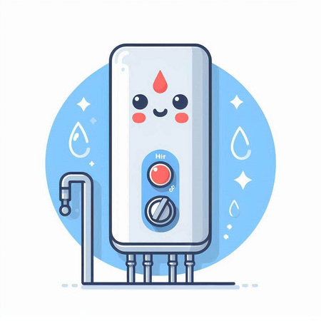 Water heater. Vector illustration in a flat style on a white background.のイラスト素材
