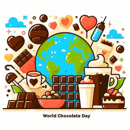 World Chocolate Day. Vector illustration. World Chocolate Day concept. World Chocolate Day.のイラスト素材
