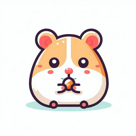 Cute hamster character vector illustration. Cute hamster.のイラスト素材