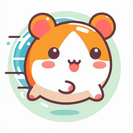 Cute hamster. Cute cartoon character. Vector illustration.のイラスト素材