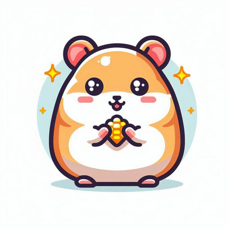 Hamster vector illustration. Cute hamster character. Hamster icon.のイラスト素材
