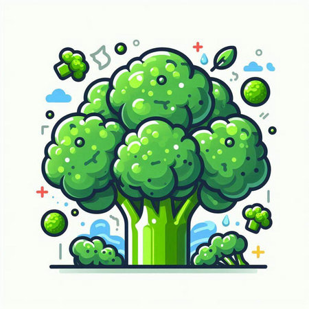 Broccoli vector illustration. Broccoli icon isolated on white background.のイラスト素材