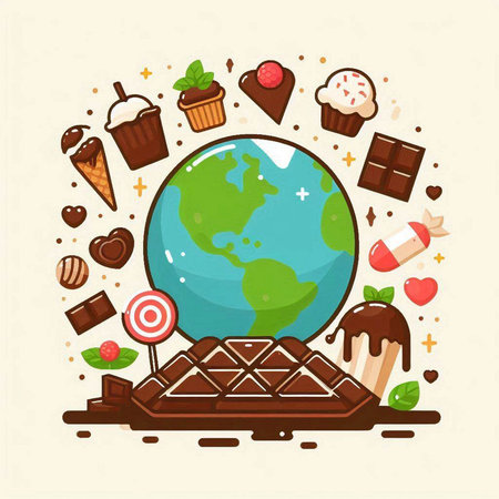 World Chocolate Day. Vector Illustration of the World Chocolate Day.のイラスト素材