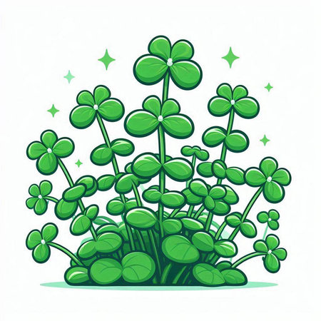 Green clover isolated on white background. St. Patrick's Day vector illustration.のイラスト素材