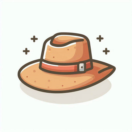 Illustration of a cowboy hat on a white background, vector illustrationのイラスト素材