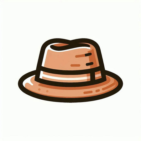 cowboy hat isolated on white background, vector illustration in cartoon styleのイラスト素材