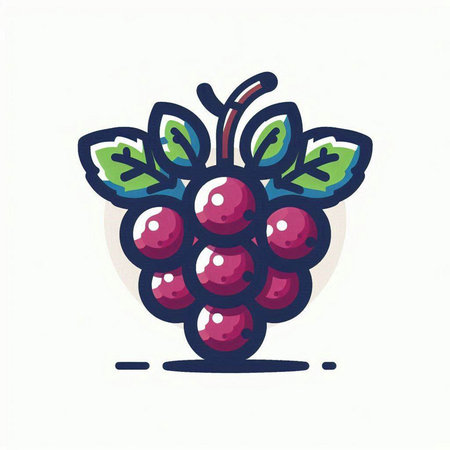 Grapes icon. Hand drawn illustration of grapes icon for web designのイラスト素材