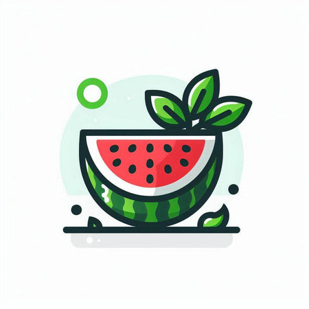 Watermelon icon in flat style. Watermelon vector illustration on white background.のイラスト素材