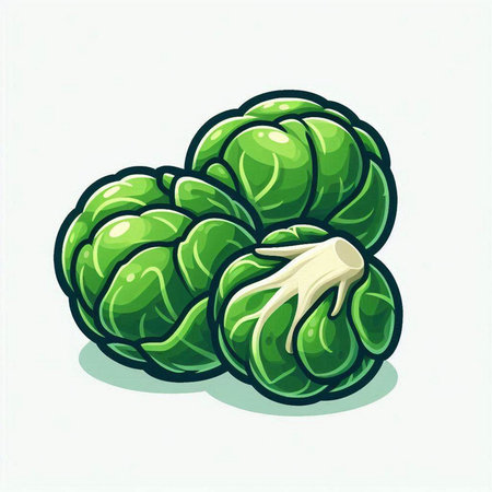 Brussels sprouts isolated on white background. Vector illustration.のイラスト素材