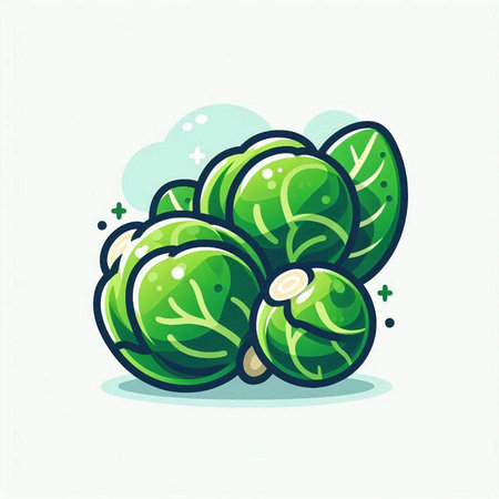 Brussels sprouts icon, vector illustration. Flat design style.のイラスト素材