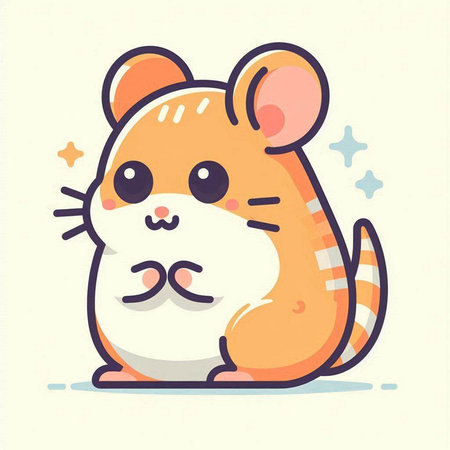 Cute cartoon mouse. Vector illustration. Cute little mouse.のイラスト素材