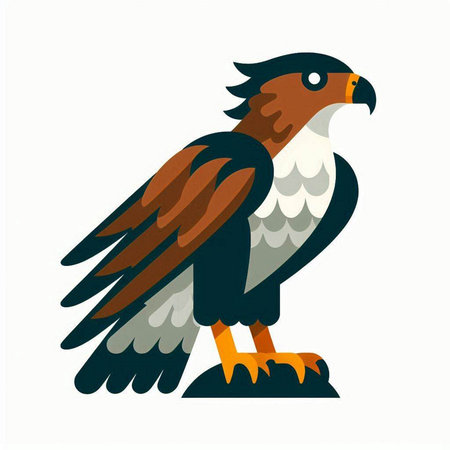 Eagle on a white background. Vector illustration in cartoon style.のイラスト素材
