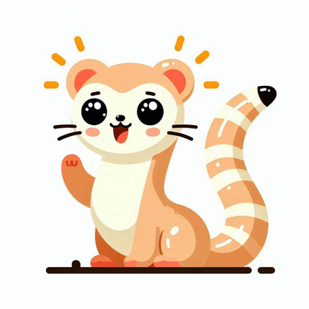 Cute cartoon chipmunk. Vector illustration isolated on white background.のイラスト素材