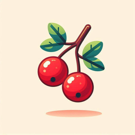 Cranberry icon, vector illustration. Flat design style with long shadow.のイラスト素材