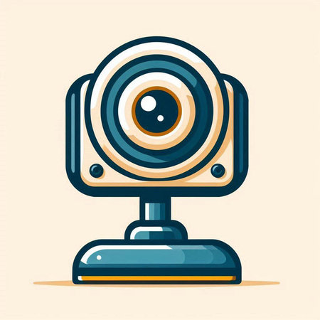 Webcam icon. Vector illustration in flat style. Webcam icon.のイラスト素材
