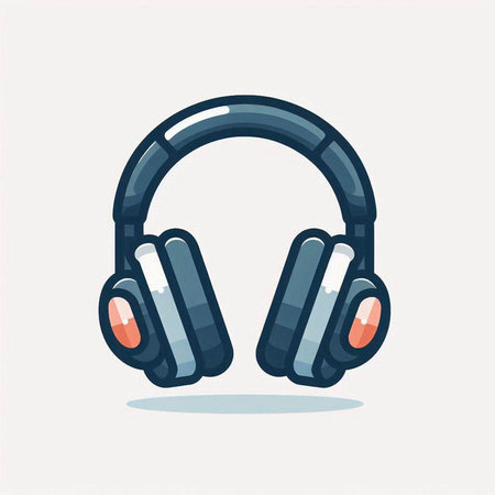 Headphones icon. Flat design. Vector illustration. EPS 10.のイラスト素材