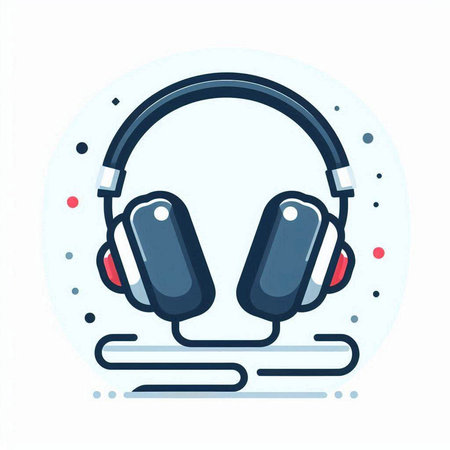 Headphones icon. Vector illustration in flat style. Headphones icon.のイラスト素材
