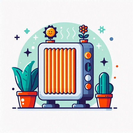 Vector illustration of home appliances. Flat style. Colorful icon.のイラスト素材