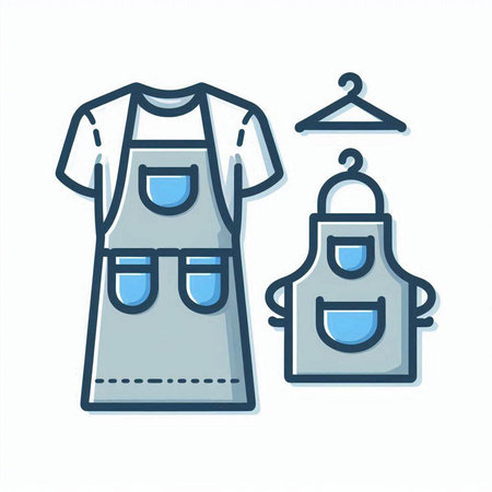 Apron and apron icon. Vector illustration of apron and apron.のイラスト素材