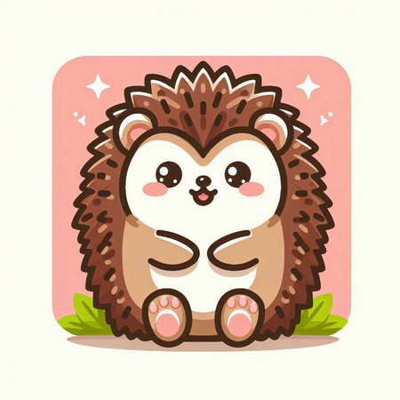 Cute hedgehog cartoon character. Vector illustration, eps10のイラスト素材