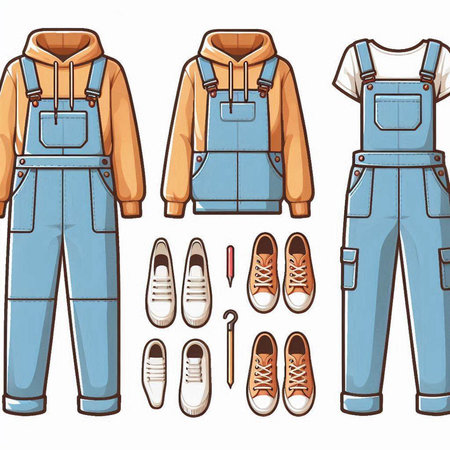 Vector illustration of workwear set. Isolated on white background.のイラスト素材