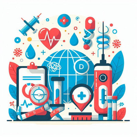 Medicine and healthcare concept. Flat design modern vector illustration concept. Medical equipment.のイラスト素材