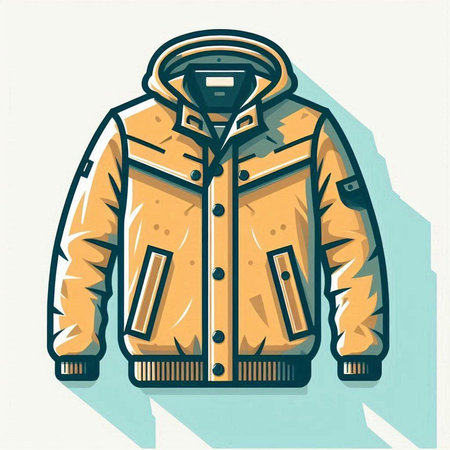 Vector illustration of a warm winter jacket. Isolated on white background.のイラスト素材