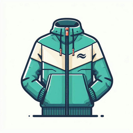 Vector illustration of a male winter jacket isolated on a white background.のイラスト素材