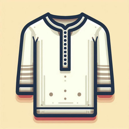 Illustration of a long sleeve shirt in retro style. Vector illustrationのイラスト素材
