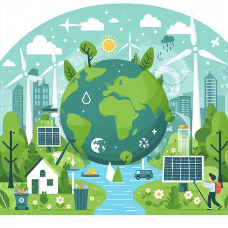 Ecology, save the planet, save the earth, vector illustrationのイラスト素材