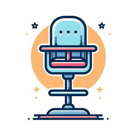 Modern vector illustration of office chair in flat line style. Colorful design element for web, site, advertising, banner, poster and print.のイラスト素材