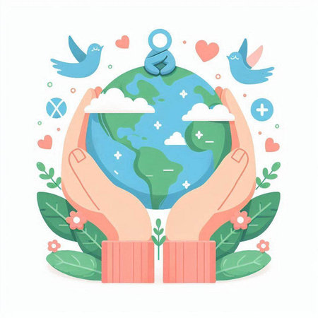 World environment day concept. Save the planet. Vector illustration in flat styleのイラスト素材