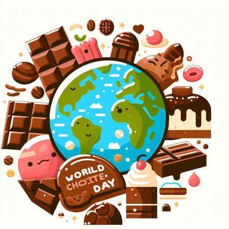 Illustration of World Chocolate Day. Vector illustration of World Chocolate Day.のイラスト素材