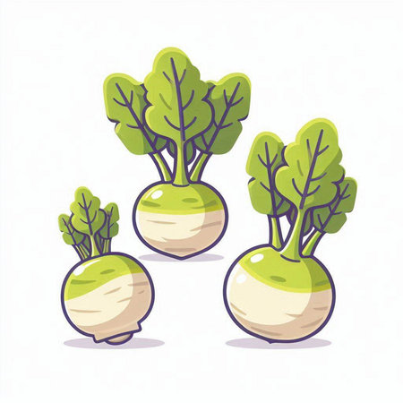 Vector illustration of turnip. Isolated on a white background.のイラスト素材