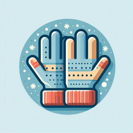 Winter gloves icon in flat style. Vector illustration for web design.のイラスト素材