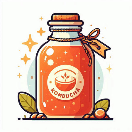 Citrus jam in a bottle. Vector illustration in cartoon style.のイラスト素材