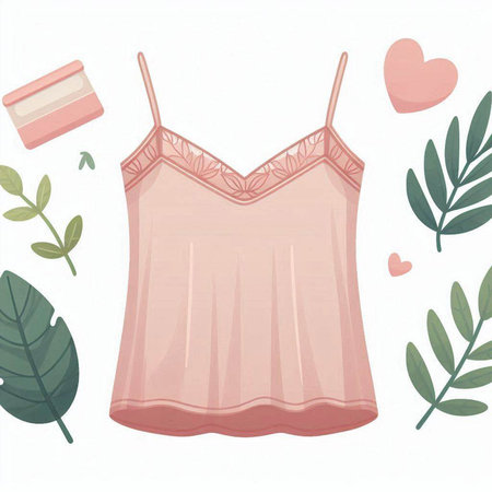 Illustration of a pink woman's dress on a white background.のイラスト素材