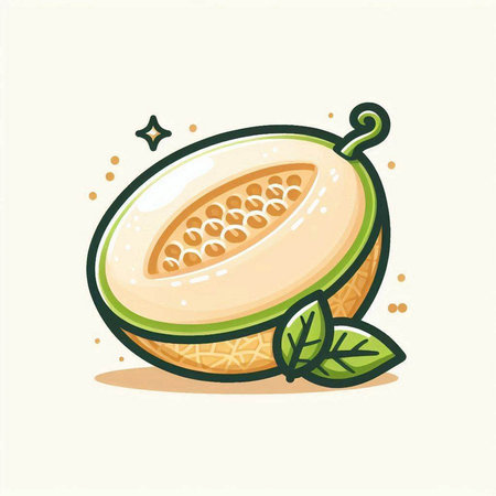 Cantaloupe melon. Vector illustration for your designのイラスト素材