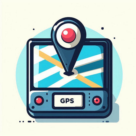 GPS navigator flat vector illustration. GPS navigator icon.のイラスト素材