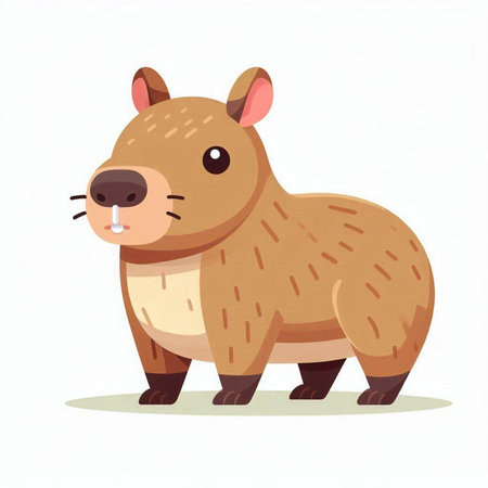 Cute cartoon hyena. Vector illustration isolated on white background.のイラスト素材