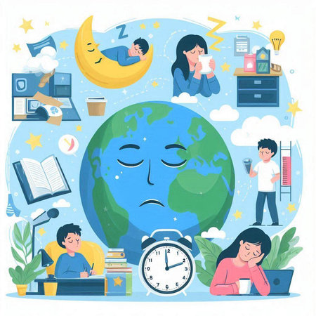 Illustration of a Global Education Concept. Vector illustration in flat style.のイラスト素材