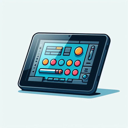 Illustration of a tablet computer isolated on a white background - vectorのイラスト素材