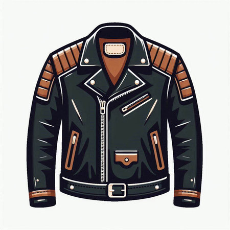 Jacket with pockets and pockets. Vector illustration in retro style.のイラスト素材
