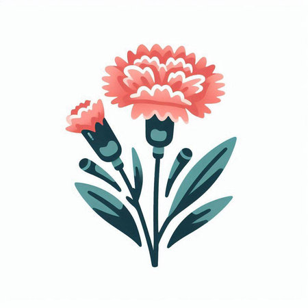 Carnation flower icon isolated on white background. Vector illustration.のイラスト素材