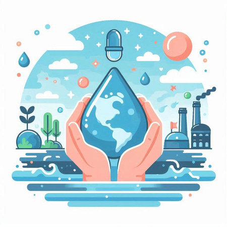 Save the planet concept, save the earth, save the world, vector illustration.のイラスト素材