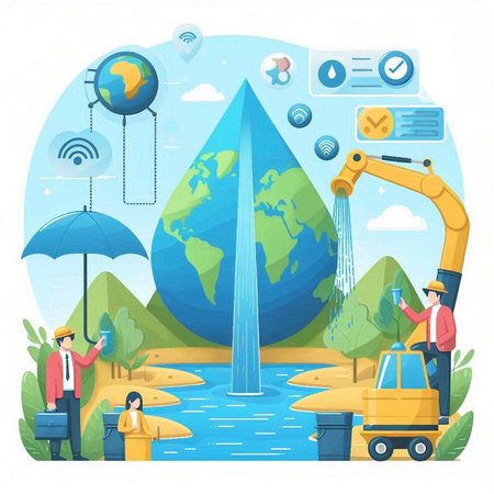 Smart city concept. Flat vector illustration of smart city concept for web designのイラスト素材