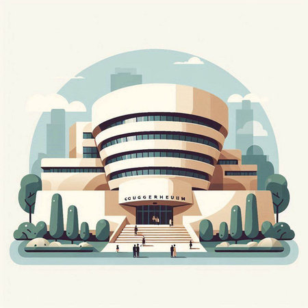 Modern building in the city. Vector illustration in flat design style.のイラスト素材