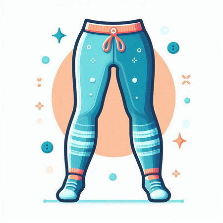 Sportswear vector illustration. Sneakers, pants, socks.のイラスト素材